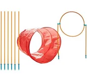 Legowiska dla psów - Kyjen kyjen 42003 pręt zewnętrznych Hound Zip and Zoom Outdoor Kit 3 dla psów z tunelem kynologicznego Agility, przeszkody, skok wzwyż przeszkody, rozmiar L, wielokolorowy - miniaturka - grafika 1