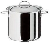 Garnki - Spring 0285580624 Cristal/garnek na warzywa garnek do mięsa z pokrywką, ze stali nierdzewnej, srebrny, 23,6 x 30,8 x 34 cm 285580624 - miniaturka - grafika 1