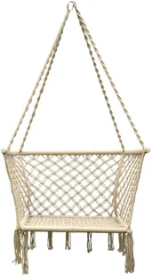 SASKA GARDEN Hamak ażurowy fotel wiszący 72x62cm z poduszką ecru victoriasport-1018065-0 - Fotele ogrodowe wiszące - miniaturka - grafika 9