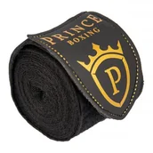 Pozostałe akcesoria do sportów walki - Prince Boxing Bandaże bokserskie czarne 4m BBBlack - miniaturka - grafika 1