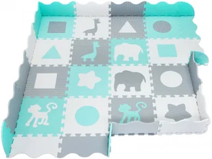 Moby System Mata puzzle XL 150 x 150 x 1 cm - z obrzeżem - pianka EVA - zielona PUZZLE MAT PMF2 - Maty piankowe - miniaturka - grafika 4