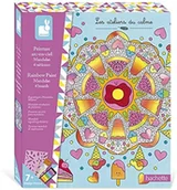 Zabawki kreatywne - Janod zestaw farb tęczowych Mandala-The Ateliers du Calme-Kit kreatywny wypoczynek Dziecko-4 obrazy do realizacji drobnych zdolności motorycznych i koncentracji-Od 7 lat, J07992, Wielokolorowy J07992 - miniaturka - grafika 1