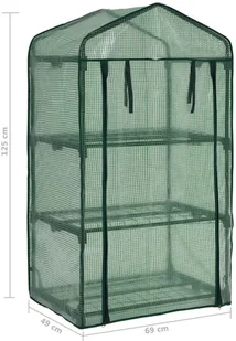 vidaXL 3-poziomowa mini szklarnia, 69x49x125 cm - Szklarnie ogrodowe - miniaturka - grafika 8
