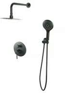 Baterie wannowe i prysznicowe - STELLMAN Bateria Natryskowa UNO deszczownica slim 20 CZARNA 9221BN - miniaturka - grafika 1