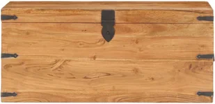 Lumarko Skrzynia, 90x40x40 cm, lite drewno akacjowe - Inne meble do salonu - miniaturka - grafika 4