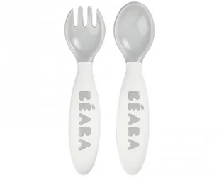 Beaba Sztućce plastikowe w etui grey Beaba - Sztućce dla dzieci - miniaturka - grafika 2