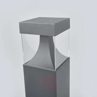 LAMPENWELT.COM Słupek oświetleniowy LED Egon, kanciasta obudowa - Lampy ogrodowe - miniaturka - grafika 5