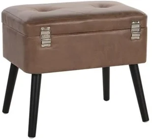 Beliani Stołek ze schowkiem ekoskóra brązowy MALLARD - Pojemniki na zabawki - miniaturka - grafika 9