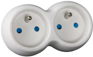 HBF Rozgałęźnik złodziejka 2x2P+Z 16A biało-szary 190725 190725 - Przedłużacze i rozgałęźniki - miniaturka - grafika 2