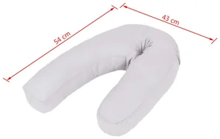 vidaXL Poduszka w kształcie litery J, dla ciężarnej, 54x43 cm, szara vidaXL - Poduszki do karmienia - miniaturka - grafika 3