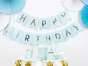 PartyDeco Baner "Happy Birthday", niebieski jasny, 175 x 15 cm GRL57-001J - Gadżety dla niej i dla niego - miniaturka - grafika 3
