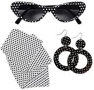 Stroje karnawałowe - Widmann Andreas 95717  zestaw 50 's Lady okulary, kolczyki i chustka na szyję 95717 - miniaturka - grafika 1