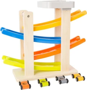 Small Foot Drewniana zjeżdżalnia z parkingiem 10602 Small Foot 725651 - Zabawki interaktywne dla dzieci - miniaturka - grafika 3