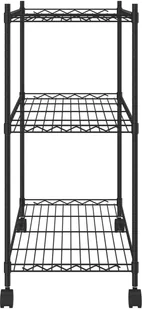 vidaXL 3-poziomowy regał na kółkach, 60x35x81 cm, czarny, 150 kg 324626 - Szafy i regały magazynowe - miniaturka - grafika 4