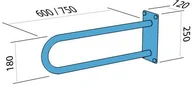 Akcesoria łazienkowe - Makoinstal Poręcz stała łukowa dla niepełnosprawnych PSP/PSM 675S 75 cm stal nierdzewna PSP 675S - miniaturka - grafika 1