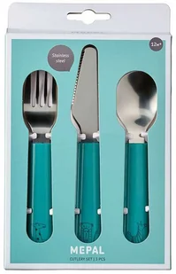 Mepal Sztućce 3 szt. dziecięce Mio Mepal - deep turquoise 108033012400 - Sztućce dla dzieci - miniaturka - grafika 2