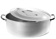 Rondle - Pentole Agnelli pentole agnelli garnek owalne z pokrywką, wykonany z aluminium, z 2 uchwytami ze stali nierdzewnej, srebrny ALMA12632 - miniaturka - grafika 1