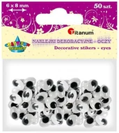 Dekoratorstwo - Titanum Oczy dekoracyjne samoprzylepne CZARNE OWALNE 6 x 8 mm 50 sztuk CRAFT-FUN 307629 5744 - miniaturka - grafika 1