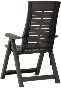 vidaXL Rozkładane krzesła do ogrodu, 2 szt., plastikowe, antracytowe! 315831 - Fotele i krzesła ogrodowe - miniaturka - grafika 3