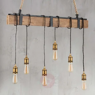 Orion Lampa wisząca belka Cellar, konopie 6-pkt. - Lampy sufitowe - miniaturka - grafika 3
