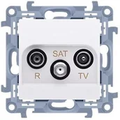 Gniazdka elektryczne - LEDart antenowe RTV+SAT przelotowe białe CASP.01/11 Kontakt Simon10 - miniaturka - grafika 1