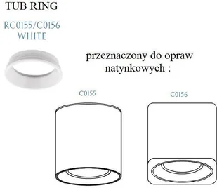 MAXlight PIERŚCIEŃ OZDOBNY BIAŁY do TUB RC0155/C0156 WHITE) Maxlight RC0155/C0156 WHITE - Części i akcesoria do maszyn rolniczych - miniaturka - grafika 2