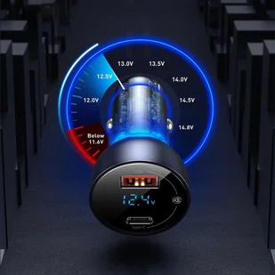 Baseus ładowarka samochodowa USB / USB Typ C 65 W 5 A SCP Quick Charge 4.0+ Power Delivery 3.0 ekran LCD szary (CCKX-C0G) - Ładowarki samochodowe - miniaturka - grafika 34