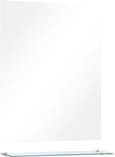 vidaXL Lustro ścienne z półką, 50x60 cm, hartowane szkło - Lustra - miniaturka - grafika 2