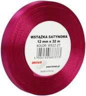 Pasmanteria - Brewis Wstążka dekoracyjna satynowa 12mm/32m różowa 27 - miniaturka - grafika 1