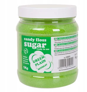 GSG24 Kolorowy cukier do waty cukrowej zielony naturalny smak waty cukrowej 1kg 1008876 - Akcesoria i części do robotów kuchennych - miniaturka - grafika 2