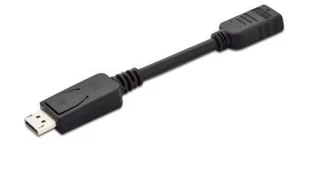 Digitus Kabel adapter Displayport z zatrzaskiem 1080p 60Hz FHD Typ DP/HDMI A M/Ż czarny 0,15m AK-340400-001-S - Adaptery i przejściówki - miniaturka - grafika 2