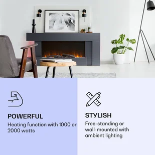 Klarstein Klarstein Studio Light & Fire 2 Smart kominek 1000/2000W MDF sterowanie przez Wi-Fi ACO7-Studio L&F 2 B - Kominki elektryczne - miniaturka - grafika 10