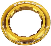 Kasety rowerowe - Shimano Zamknięcie pierścienie Token-tk041 złoty kolor, do kaset kaseta 11 zęby TK041S-GD - miniaturka - grafika 1