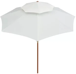 vidaXL Parasol z podwójnym daszkiem, 270x270 cm drewno, kremowy - Parasole ogrodowe - miniaturka - grafika 9