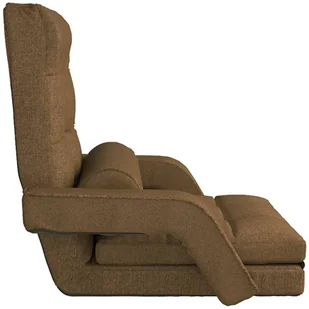 VidaXL Lumarko Składane krzesło podłogowe z funkcją spania, brązowe, tkanina 336524 VidaXL - Szezlongi - miniaturka - grafika 5