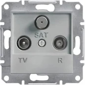 Gniazdka elektryczne - Schneider Asfora gniazdo antenowe RTV/SAT podtynkowe końcowe 1dB aluminium EPH3500161 - miniaturka - grafika 1