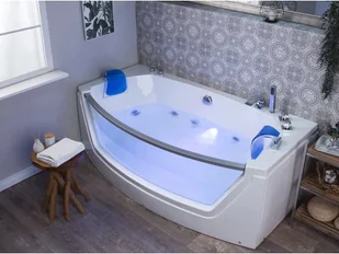 Beliani Wanna  Led Fuerte z hydromasażem biała 118961 - Wanny z hydromasażem - miniaturka - grafika 4