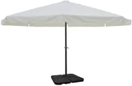 Parasole ogrodowe - vidaXL Biały parasol ogrodowy z przenośną aluminiową podstawą vidaXL - miniaturka - grafika 1