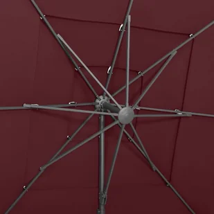 vidaXL 4-poziomowy parasol na aluminiowym słupku, bordowy, 250x250 cm 313824 - Parasole ogrodowe - miniaturka - grafika 2