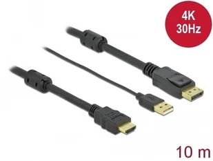 Delock Kabel HDMI(M)-Displayport (M)4K 10M USB A(M) 85968 85968 - Kable - miniaturka - grafika 2