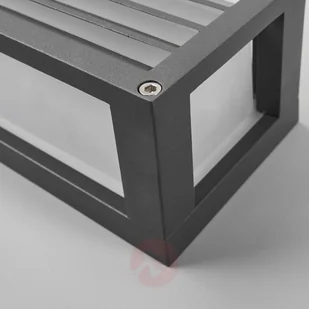 LAMPENWELT.COM Kinkiet zewnętrzny Aurelien, w paski, ciemnoszary - Lampy ogrodowe - miniaturka - grafika 5