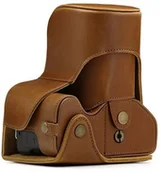 Akcesoria fotograficzne - Canon megagear "zawsze gotowa" skórzana torba na aparat łatwy w instalacji, statyw i pracy w firmie obwodowej akcesoria kompatybilny z EOS Rebel SL2, EOS 200d, Kiss X9 18 55 MM, brązowy MG1305 - miniaturka - grafika 1