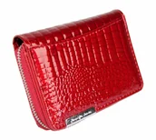 Portfele - Jennifer Jones Portfel Skórzany Bułeczka Mini Skóra Licowa Lakierowana Suwak 5262-2 11 x 8 x 3 [cm] - miniaturka - grafika 1