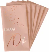 Urodziny dla dorosłych - Folat Serwetki urodzinowe różowe Happy 70th - 33 cm - 10 szt. F67270 - miniaturka - grafika 1