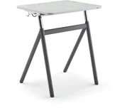 Meble do szkół i przedszkoli - AJ Produkty Szkolne biurko z regulacją wysokości ASCEND, jasno szare linoleum, szary - miniaturka - grafika 1