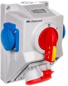 Inne akcesoria elektryczne - Elektromet Spółdzielnia Inwalidów Zestaw instalacyjny rozłącznikiem O-I 1x16A 5P 400V, 2x16A 2P+Z C16-18.2N IP54 971661 - miniaturka - grafika 1