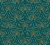 Tapety - tapeta ścienna w stylu Art deco butelkowa zieleń - miniaturka - grafika 1