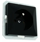 Gniazdka elektryczne - Abex Perła czarny mat gniazdo pojedyncze +0) PT-16P PT-16P-czarny mat - miniaturka - grafika 1