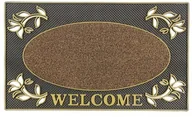 Wycieraczki - JVL jvl Welcome Metallic-Look prostokątny Floral Hard wejście zawsze mieć przy sobie podłogowa wycieraczka, PCW, złoty i czarny 01-921GD - miniaturka - grafika 1
