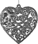 Bombki - Witek Home 6x Bombka srebrna serce 276936 - miniaturka - grafika 1